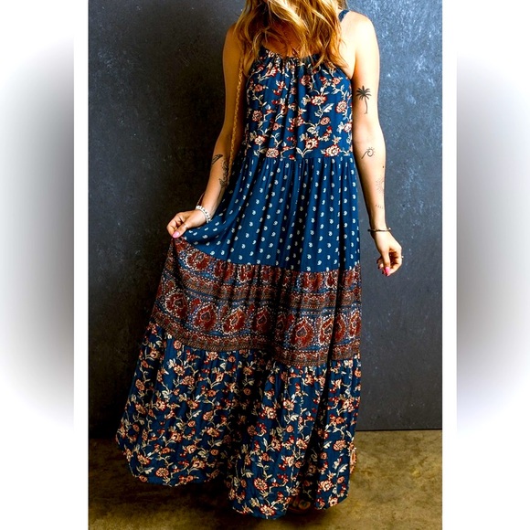 Wonderly Dresses & Skirts - NWT’S Wonderly Women's Halter Maxi Floral Bohemian Dress SZ XL